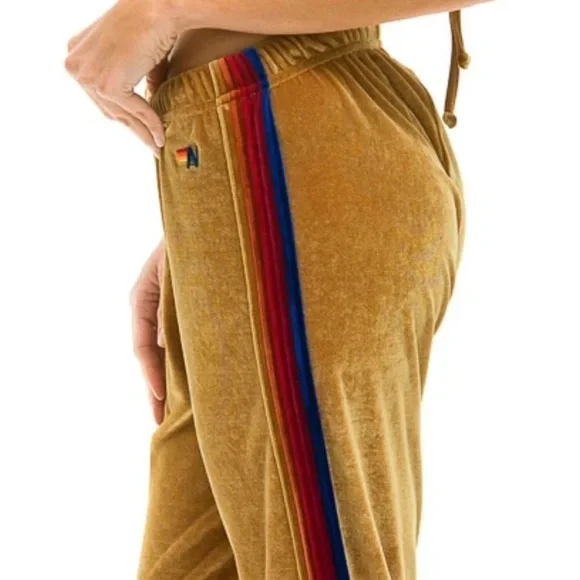 Aviator Nation Classic Sweatpants Gold Velvet Size Large Women’s - Picture 6 of 14